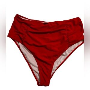 NWOT Cupshe Red Women’s Bikini Full Coverage Bottoms/ size 4X